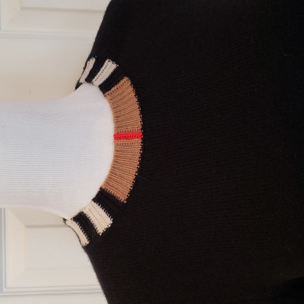 BURBERRY ICON STRIPE 100% CASHMERE SWEATER - Picture 7 of 10